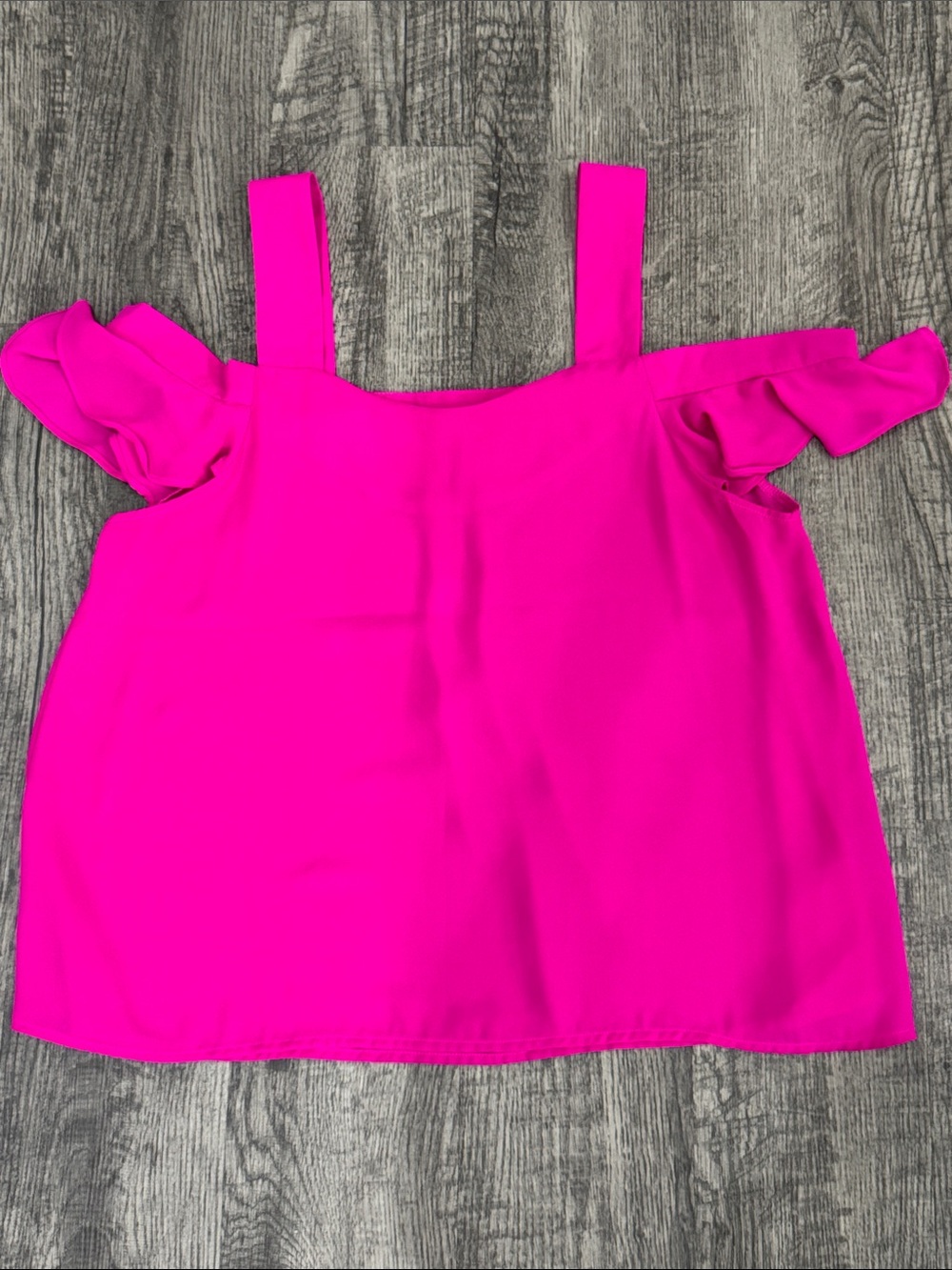 Hot Pink Off-Shoulder Ruffle Strap Blouse - Women